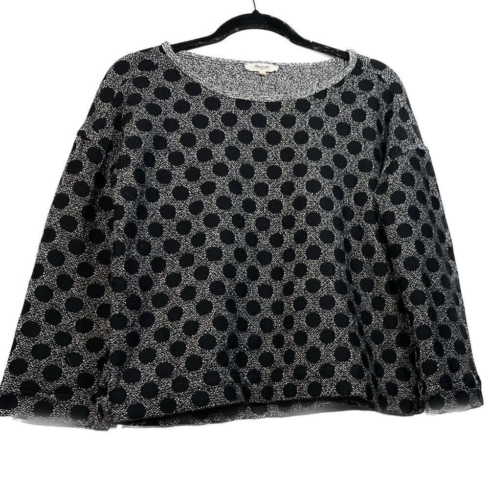 Madewell Women's Small Pullover sweater, Polka Dot Sweetheart neckline‎